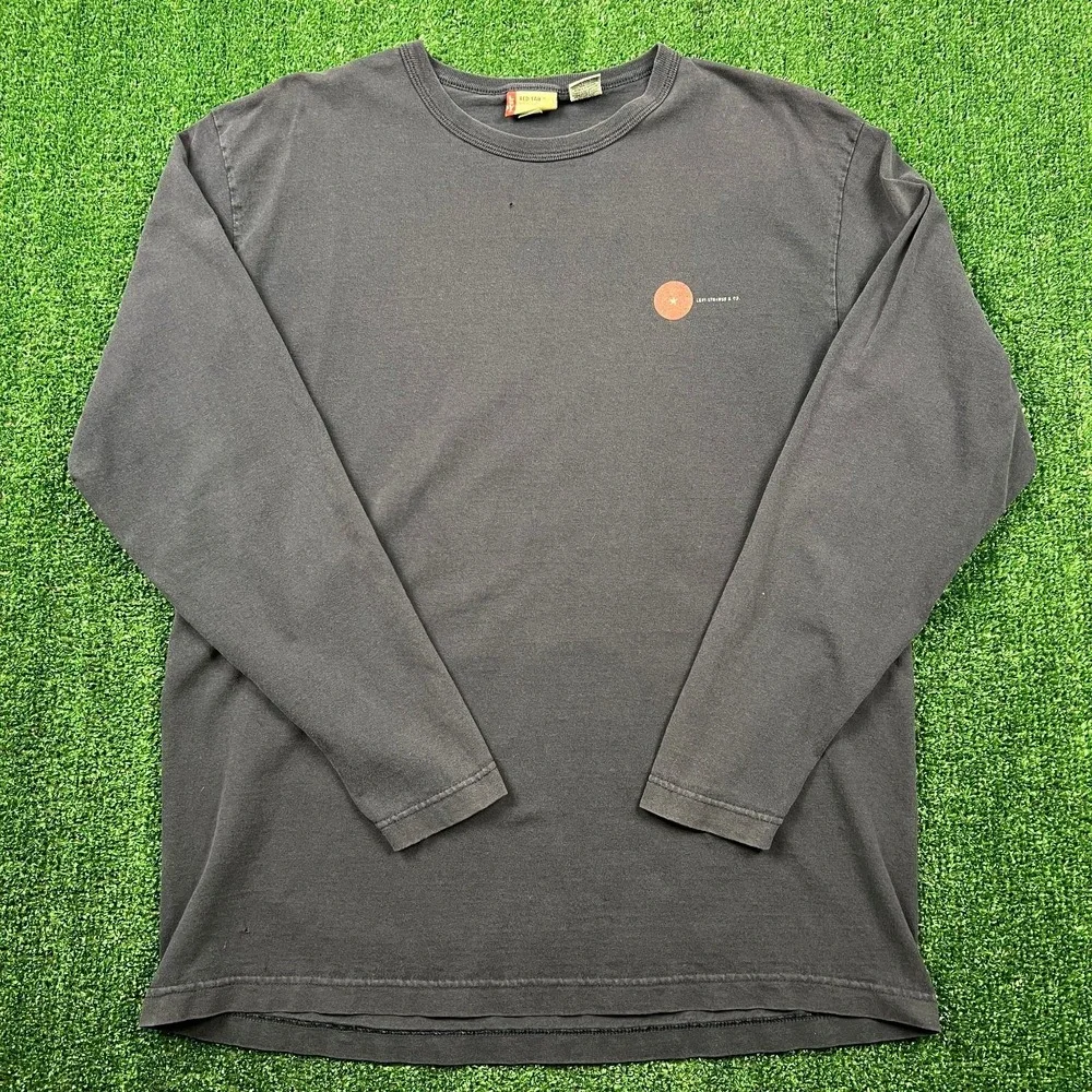 Vintage Levi's Red‎ Tab Long Sleeve T-Shirt Mens Large Faded Navy Blue USA 90s